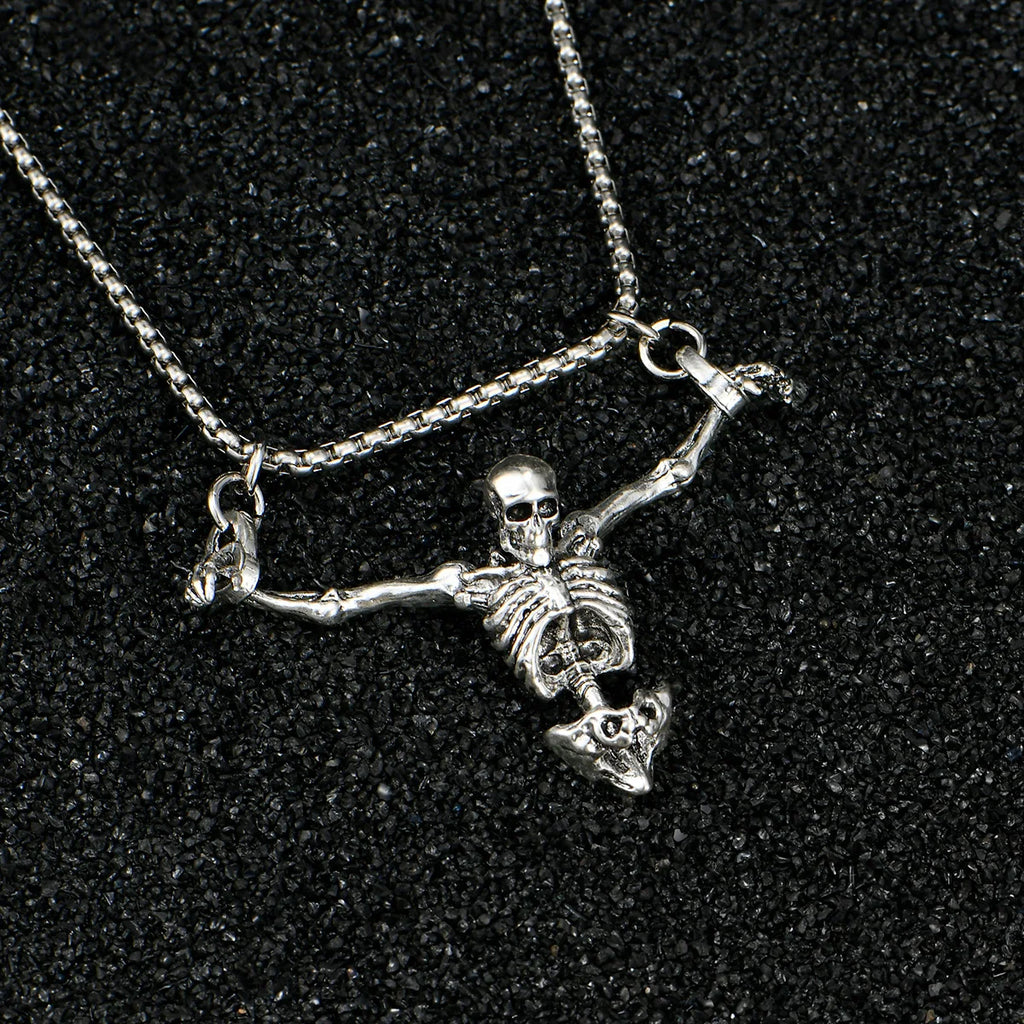 Halloween Punk Skull Pendant Necklace