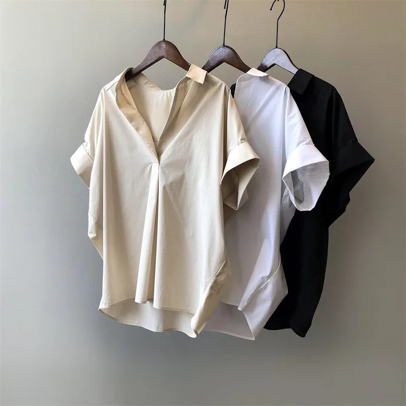 Chiffon Ruched Short Sleeve Blouse