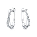 Women's Star Twisted Line Zircon Hoop Earrings