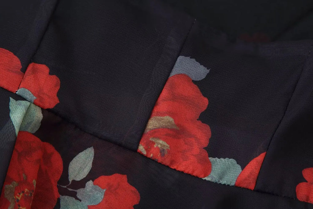 Floral Suspender Top & Midi Skirt Set