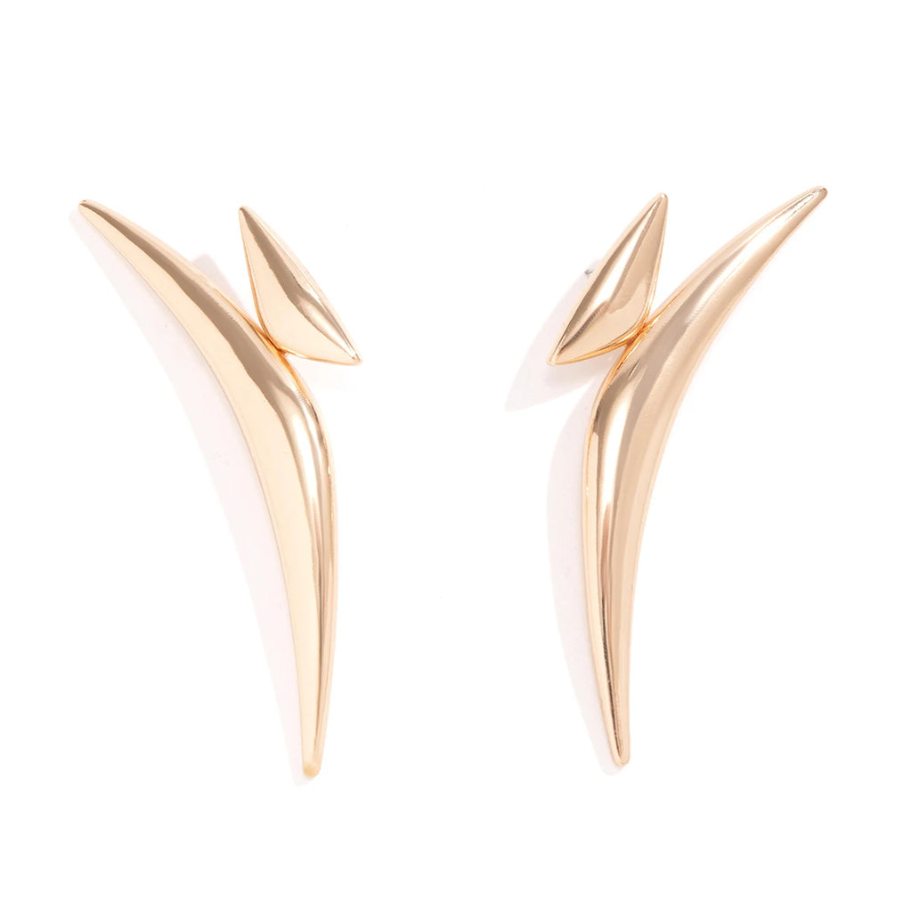 Women's Exquisite Geometry Long Curved Drop Earrings