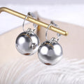 Women's Smooth Ball Pendant Drop Earrings