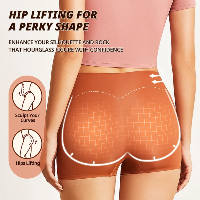 Women's High-Waist Ice Silk Boyshort Safety Shorts