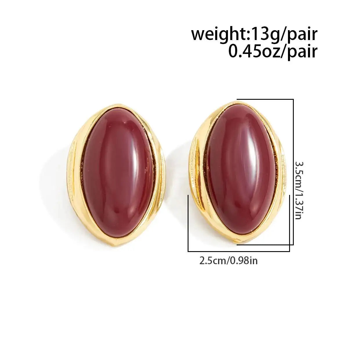 Women's Retro Resin Acrylic Oval Geometric Stud Earrings