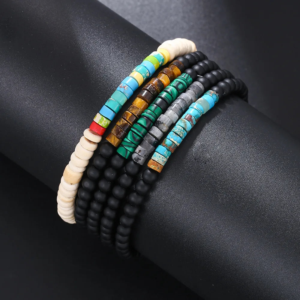 Men's 4mm Handmade Onyx Stone Beaded Bracelet