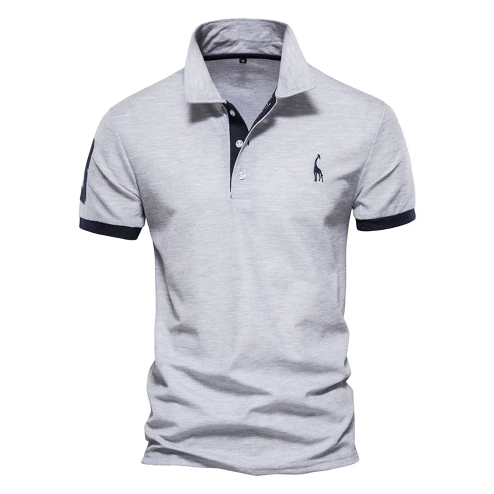 Embroidered Giraffe Polo Shirt