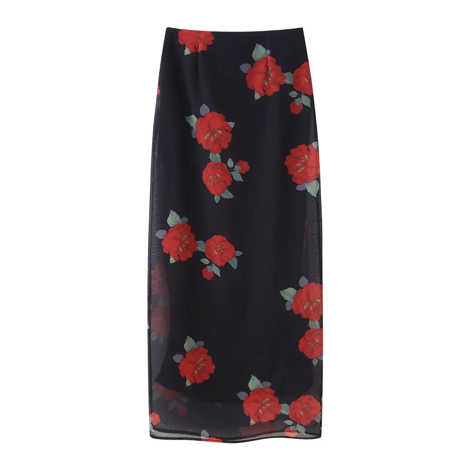 Floral Suspender Top & Midi Skirt Set