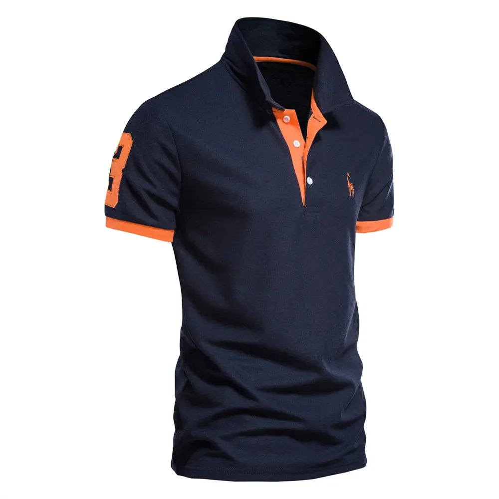 Embroidered Giraffe Polo Shirt