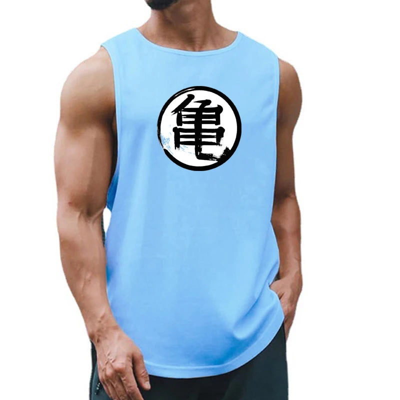 Anime Print Gym Sleeveless Vest