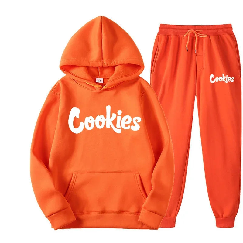 Print Logo Hoodie & Jogger Two-Piece Set