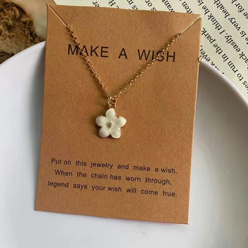 Women's Korean Colorful Flower Pendant Choker Necklace