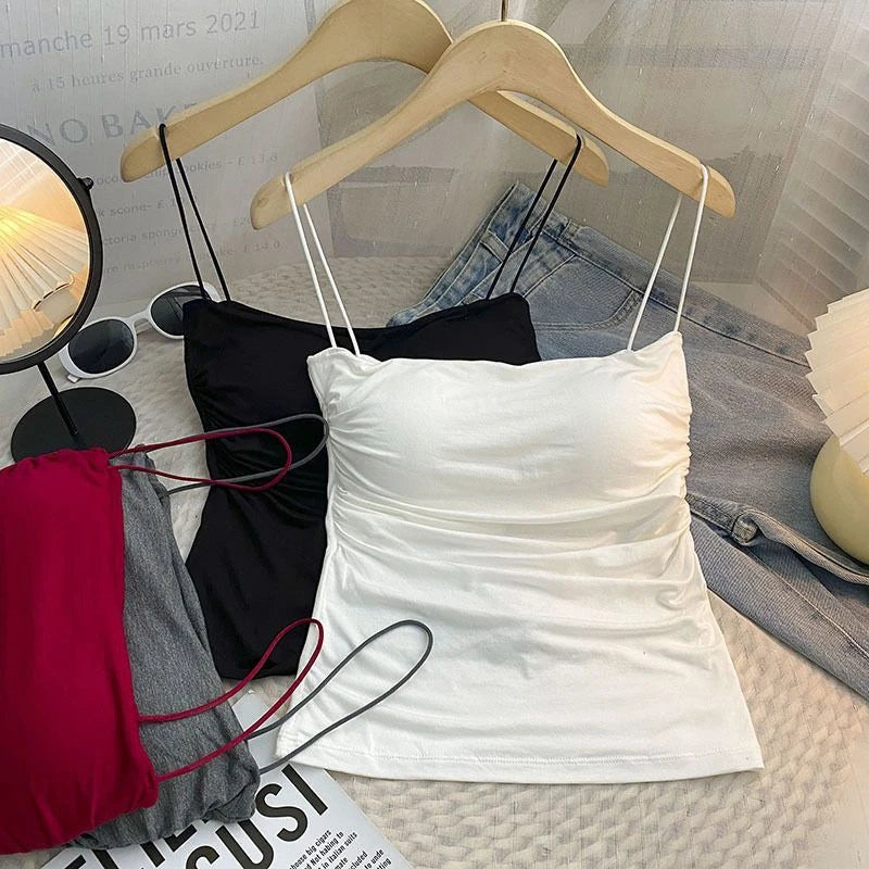 Skinny Spaghetti Strap Crop Tank