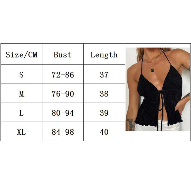 Bowknot Lace-Up Halter Crop Top