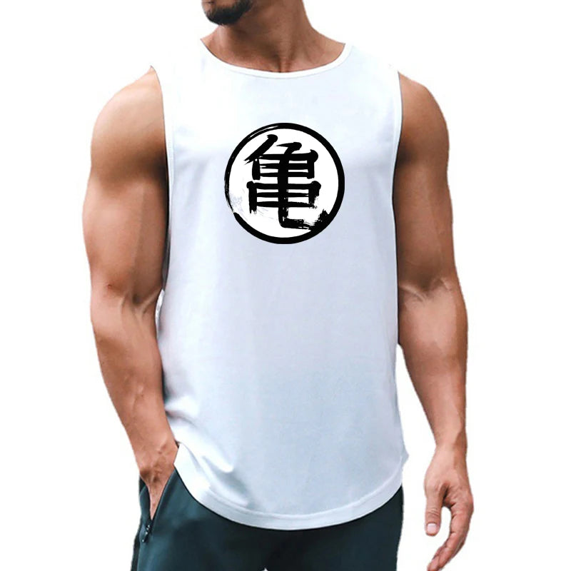 Anime Print Gym Sleeveless Vest