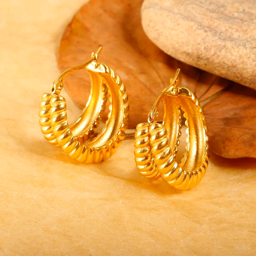 Women's Luxury Zircon Geometric Circle Hoop Earrings