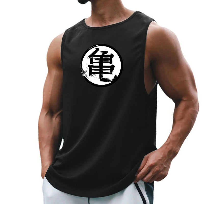 Anime Print Gym Sleeveless Vest