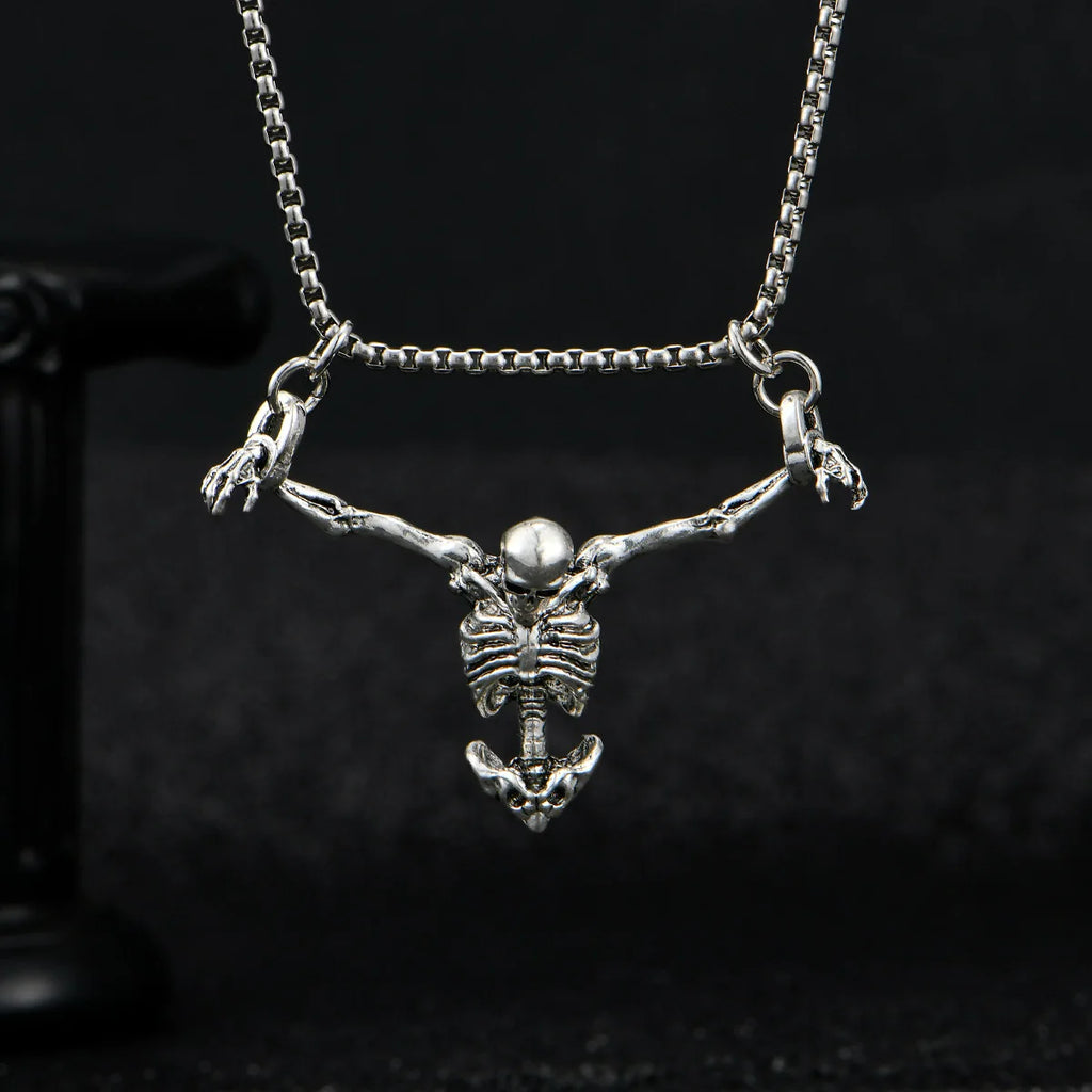 Halloween Punk Skull Pendant Necklace