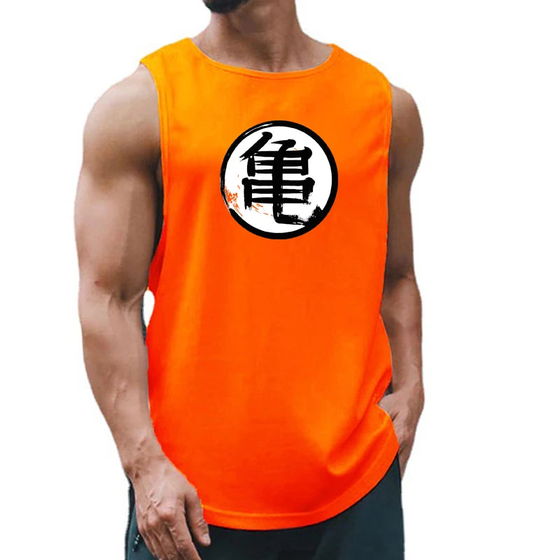 Anime Print Gym Sleeveless Vest