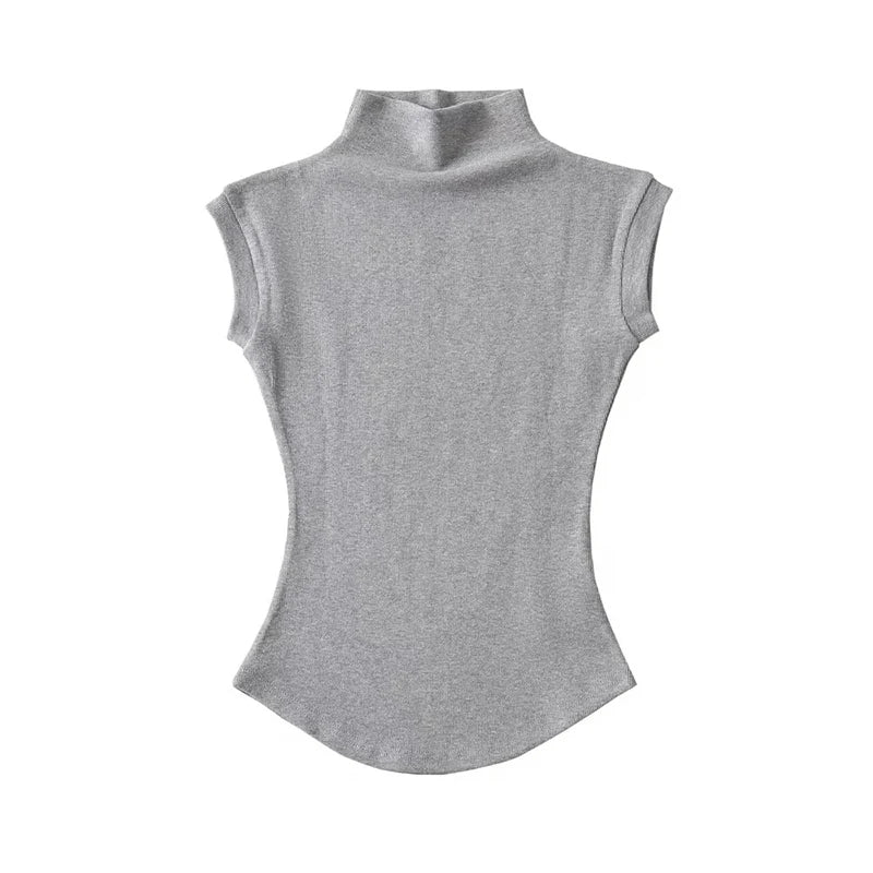 Turtleneck Slim Pullover Tee