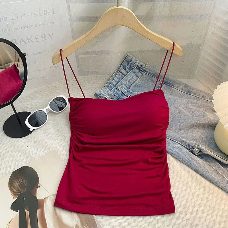 Skinny Spaghetti Strap Crop Tank