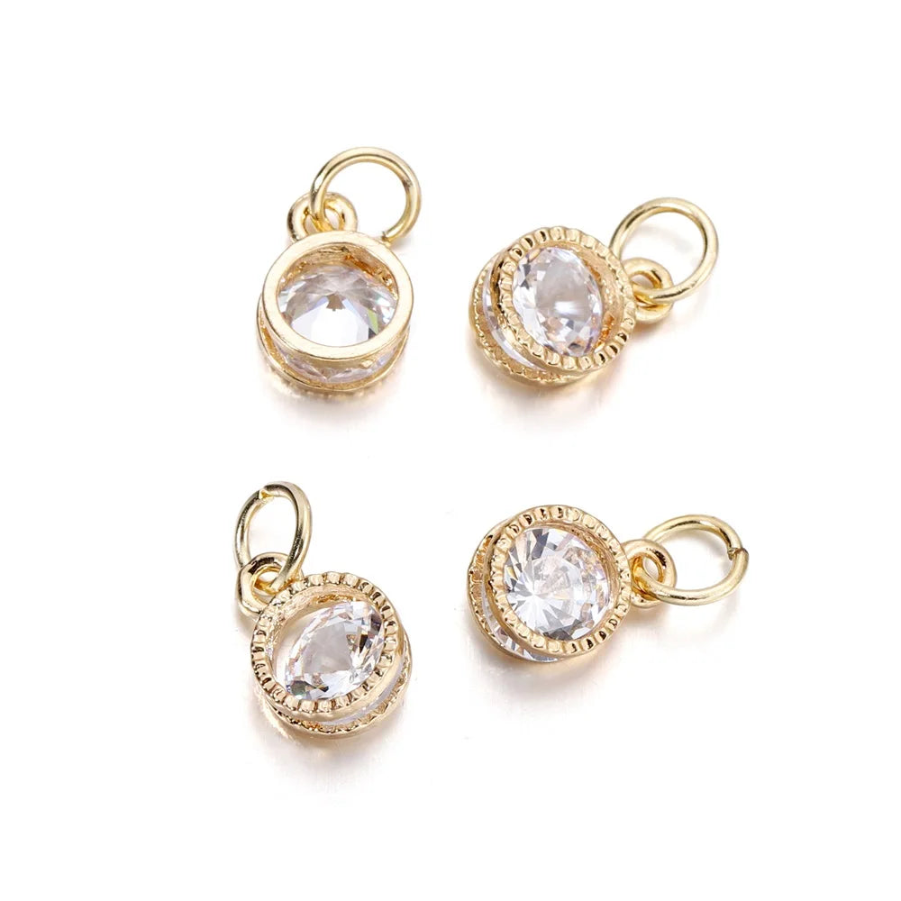 10Pcs/lot Alloy Gold Silver Color Rhinestone Hearts Charms For Earrings Necklaces DIY Love Charms Jewelry  Making Accessories