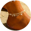 Dainty Layered Silver Anklet with Heart Charm - Elegant CZ Bracelet for Women, Waterproof & Trendy Gift