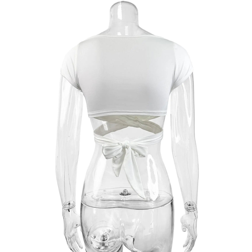 V-Neck Push Up Crop Top