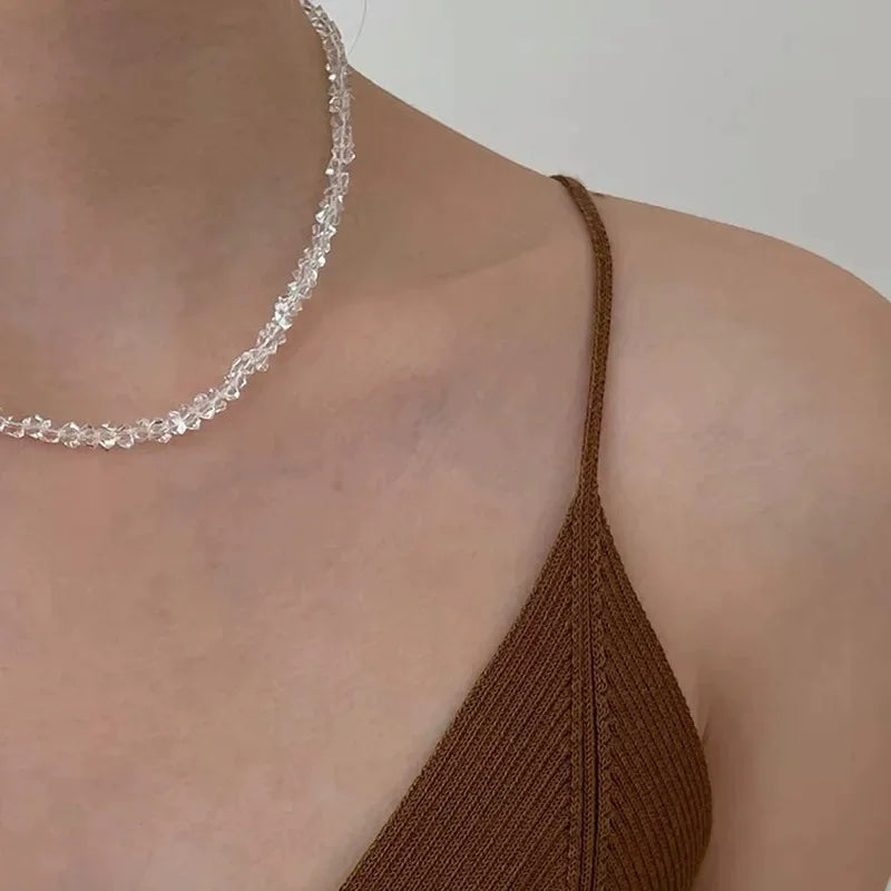 Tetrahedron Triangle Crystal Glass Charms Necklaces For Women Jewelry Necklace Making Accessories