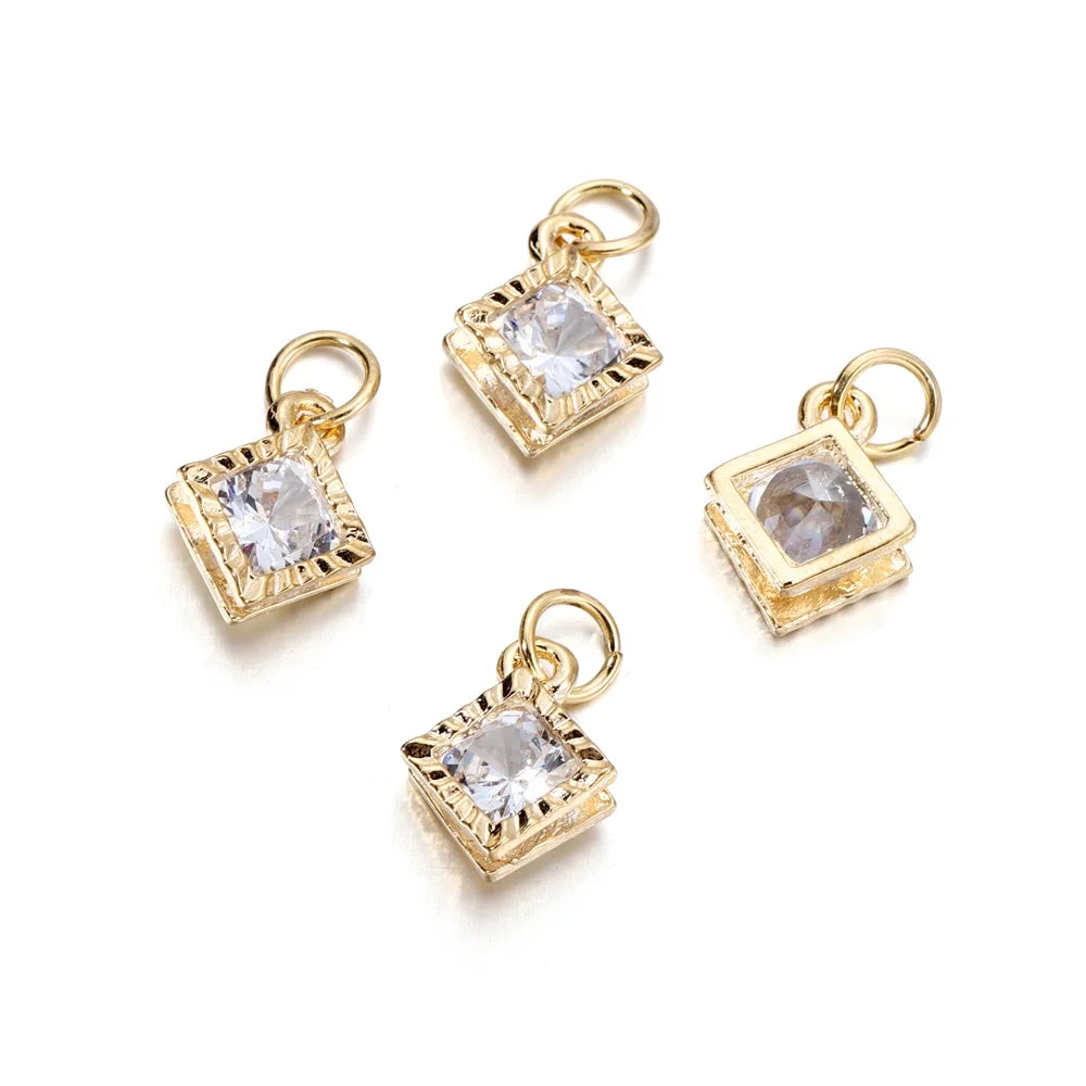 10Pcs/lot Alloy Gold Silver Color Rhinestone Hearts Charms For Earrings Necklaces DIY Love Charms Jewelry  Making Accessories