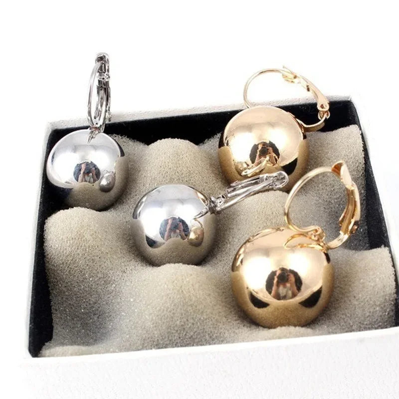 Women's Smooth Ball Pendant Drop Earrings