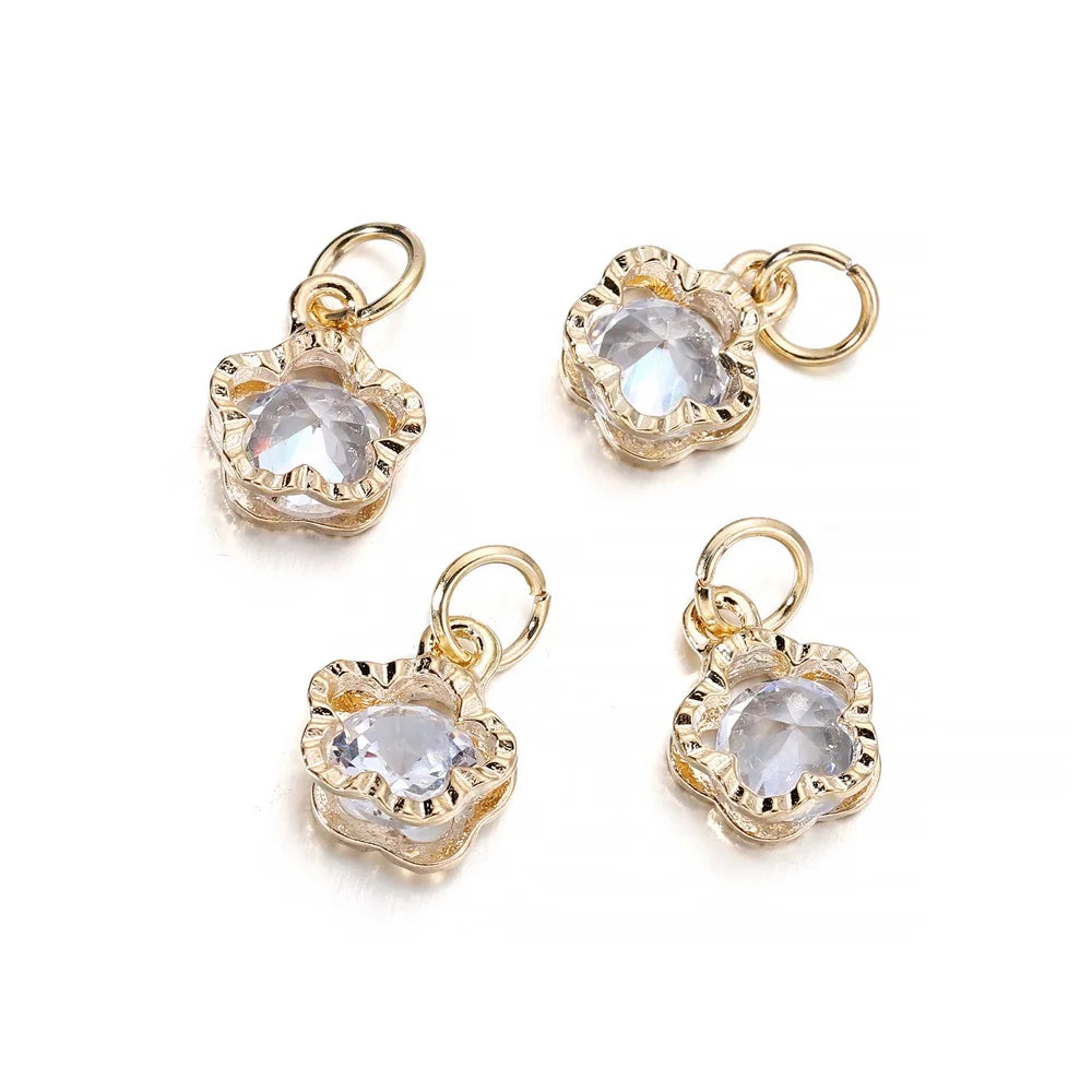 10Pcs/lot Alloy Gold Silver Color Rhinestone Hearts Charms For Earrings Necklaces DIY Love Charms Jewelry  Making Accessories