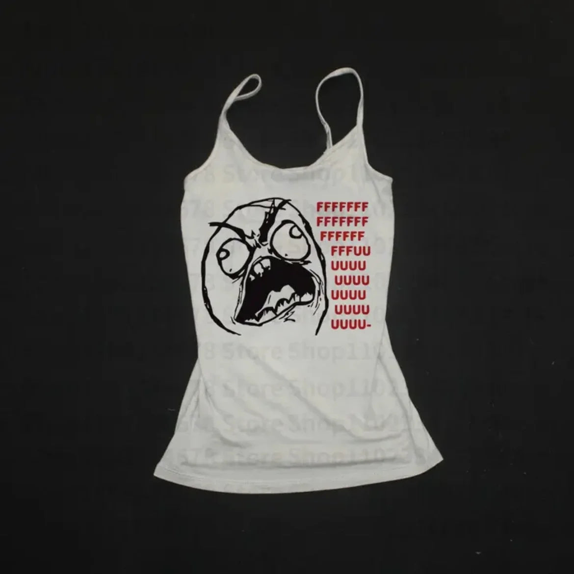 Backless Graphic Print Y2K Tank Top