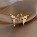 Women's Cute Butterfly Crystal Wing Stud Earrings