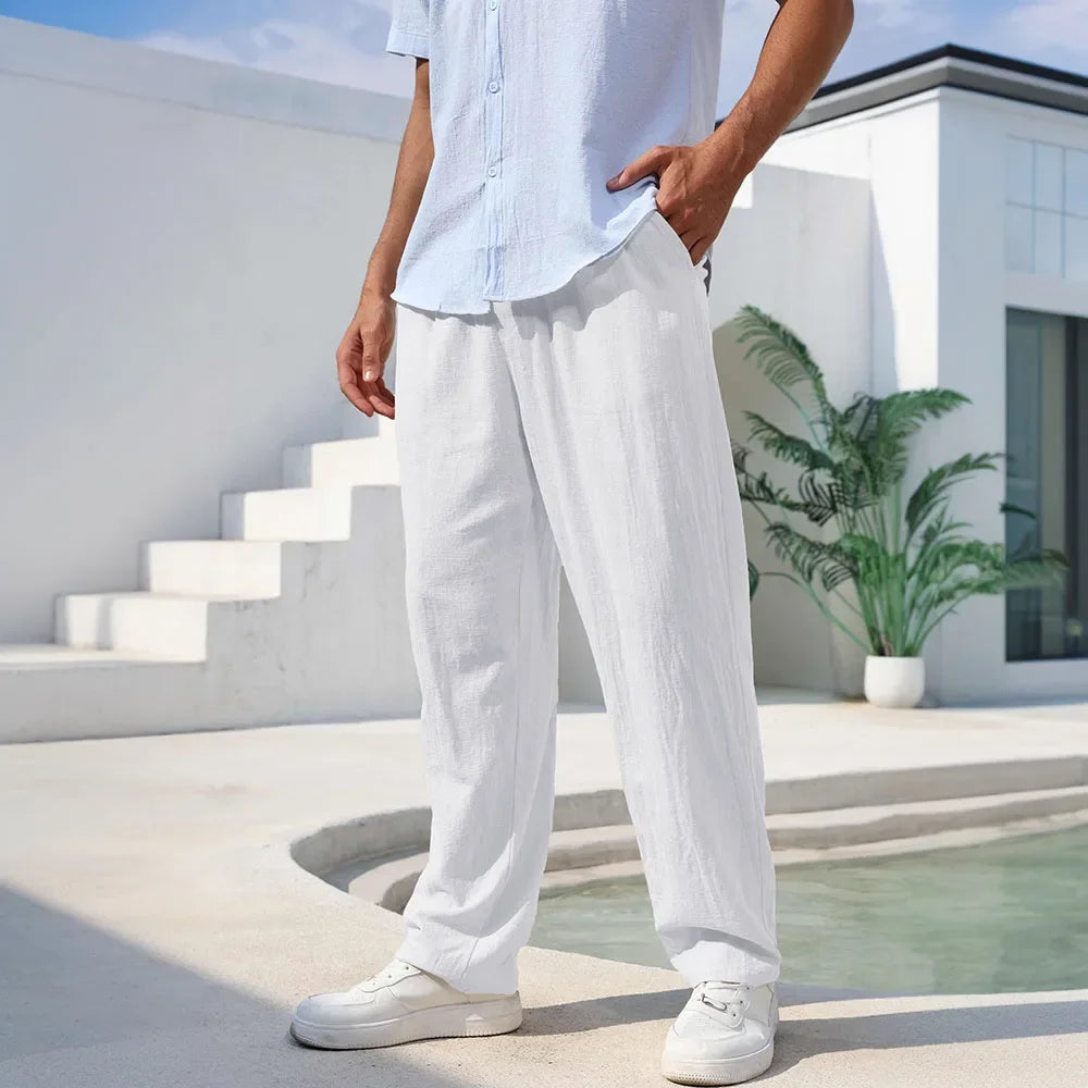 Cotton Linen Beach Sweatpants