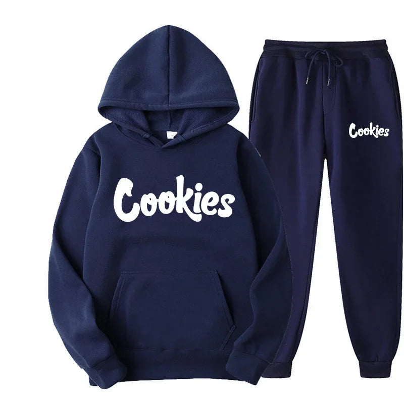 Print Logo Hoodie & Jogger Two-Piece Set