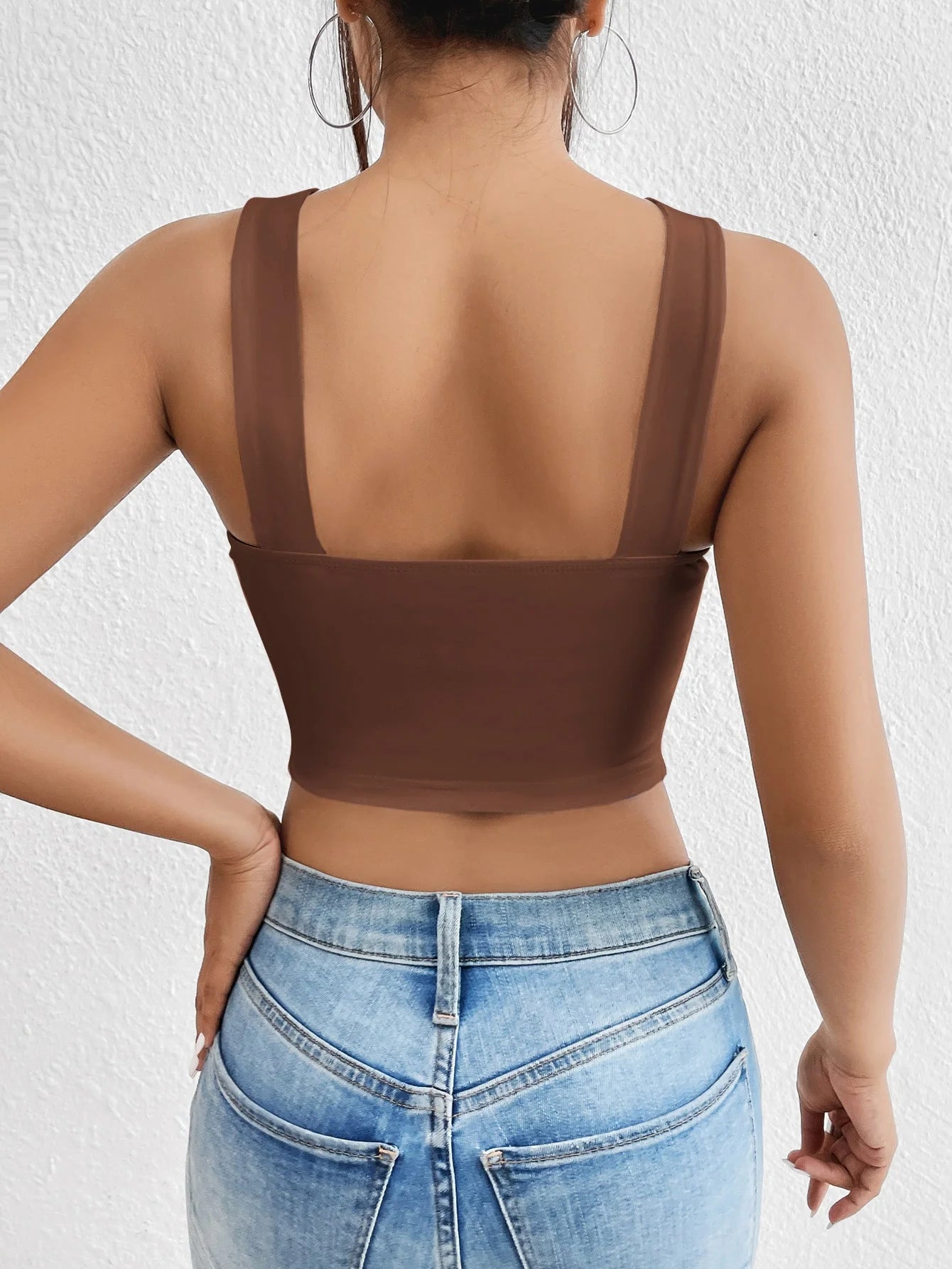 Solid Slim Halter Crop Top