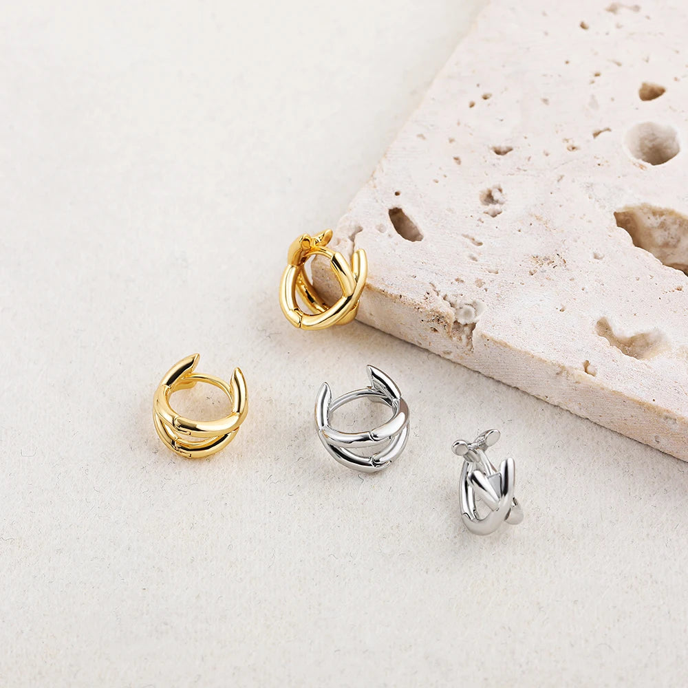 Women's Criss-Cross Tiny Huggie Hoop Earrings
