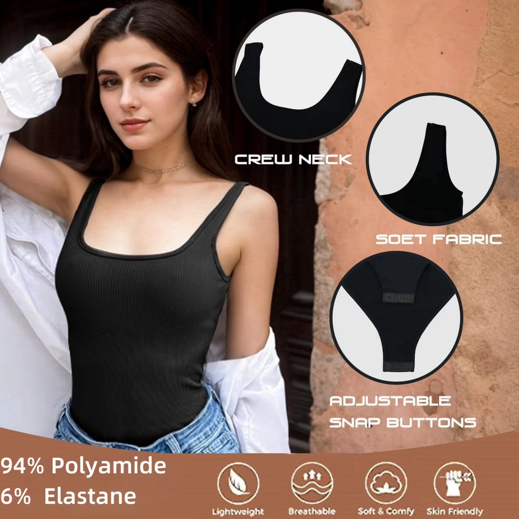 Scoop Neck Backless Bodysuit