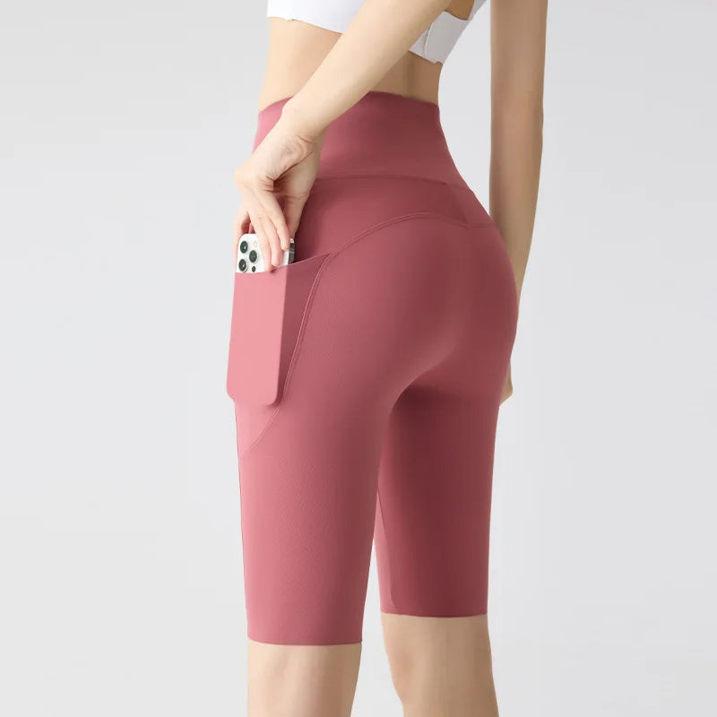 Voxlora High Waist Sharkskin Cycling Shorts