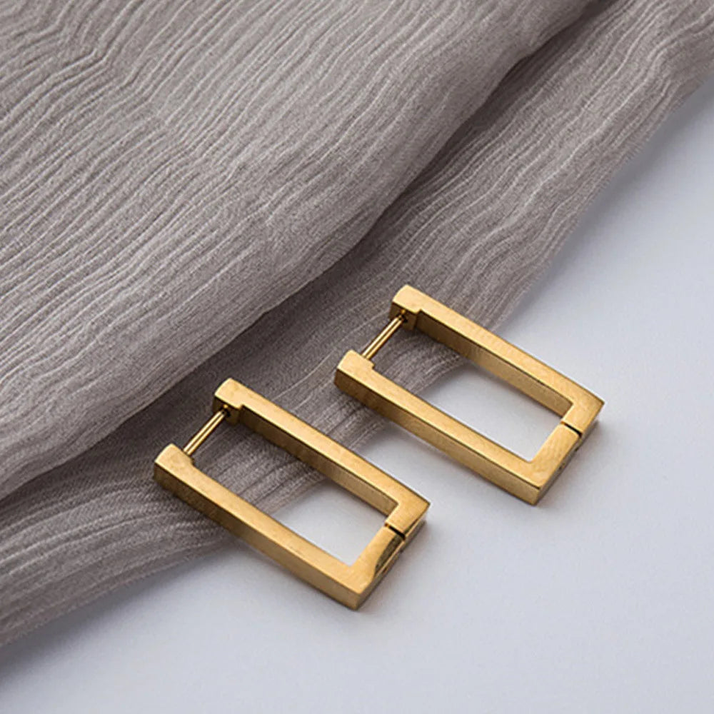 Women's Stainless Steel Geometric Hoop Earrings