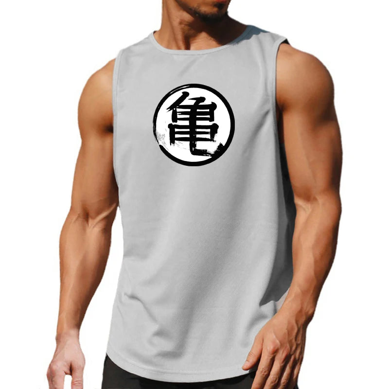 Anime Print Gym Sleeveless Vest