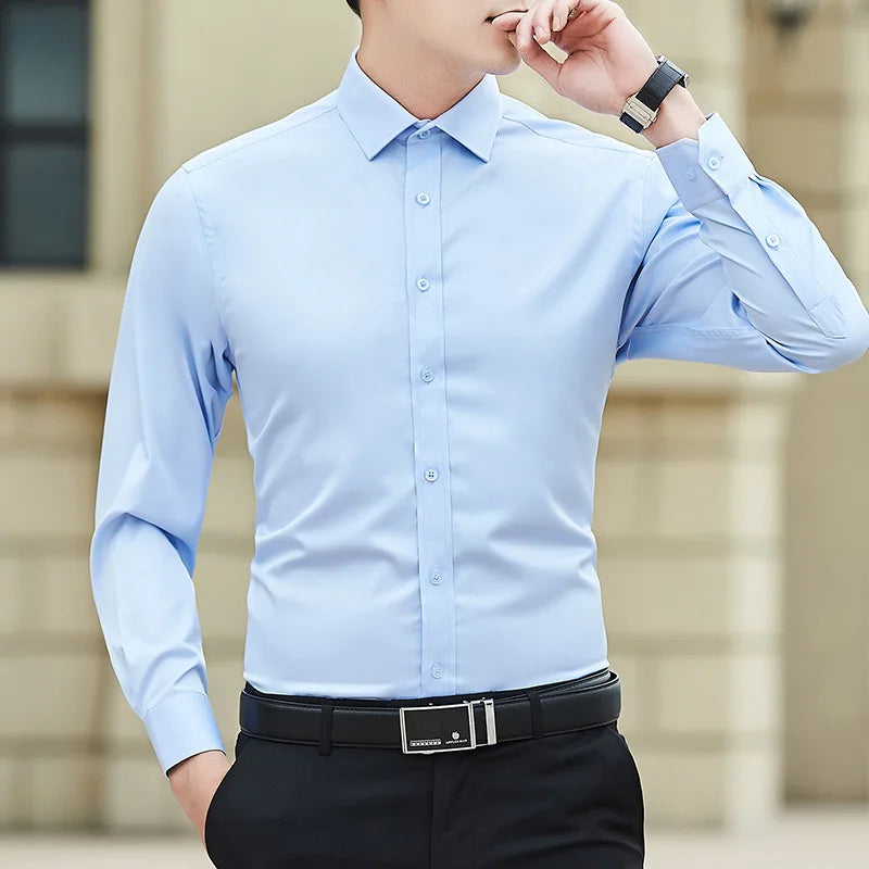 Slim Fit Long Sleeve Business Shirt