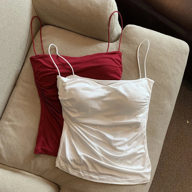 Skinny Spaghetti Strap Crop Tank