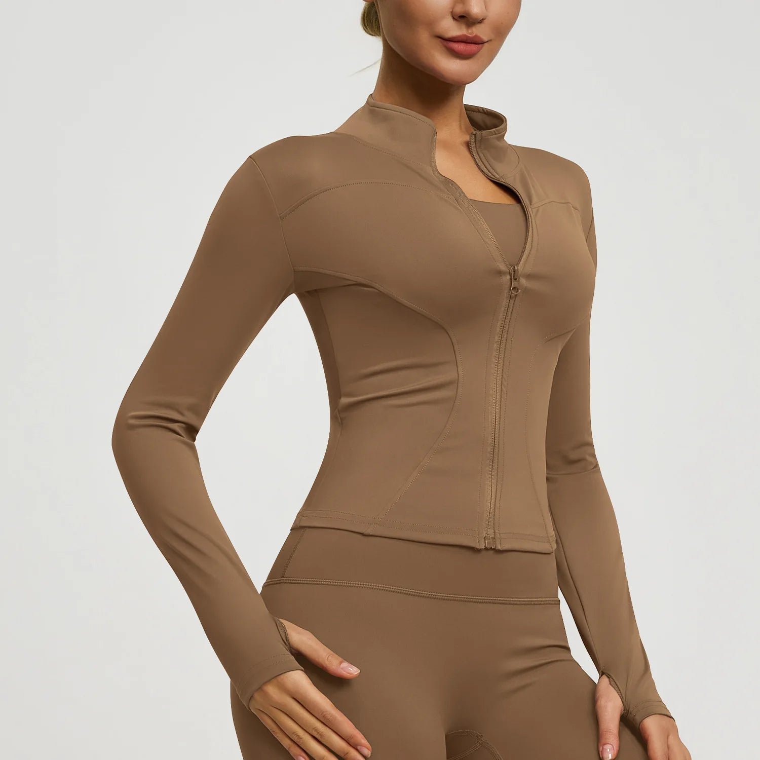 Slim Fit Zip-Up Yoga Jacket