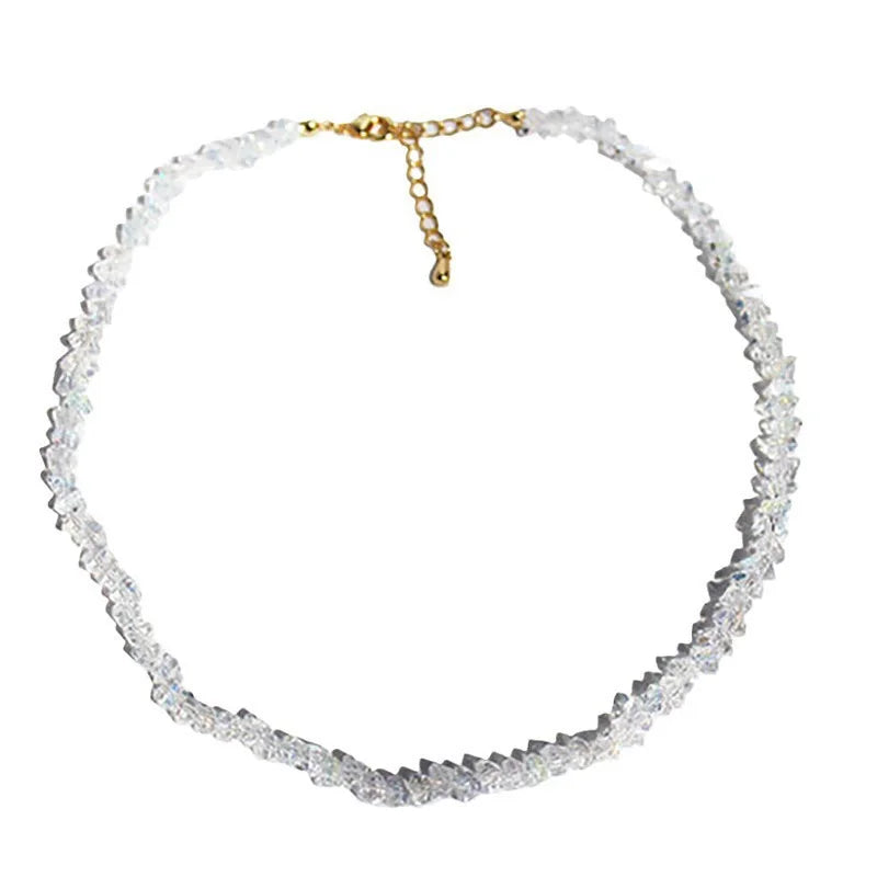 Tetrahedron Triangle Crystal Glass Charms Necklaces For Women Jewelry Necklace Making Accessories