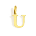 Gold Stainless Steel Initial Letter Charm Pendant