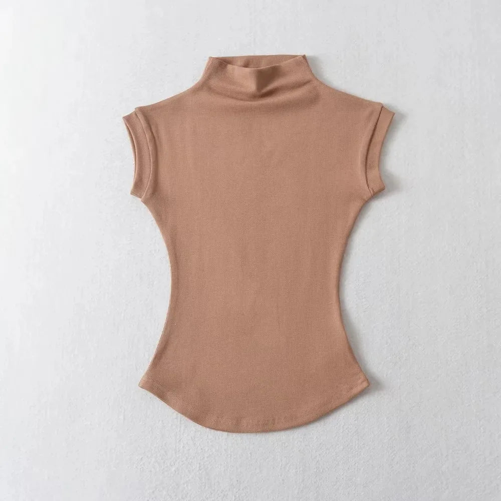 Turtleneck Slim Pullover Tee