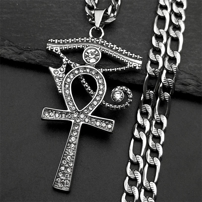 Fashion personality Cross Religious Pendant Men's Faith Stainless steel Gold plated Cross Necklace Punk Jewelry Accessories