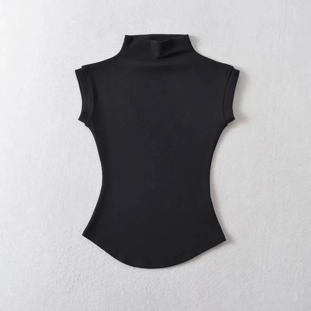 Turtleneck Slim Pullover Tee