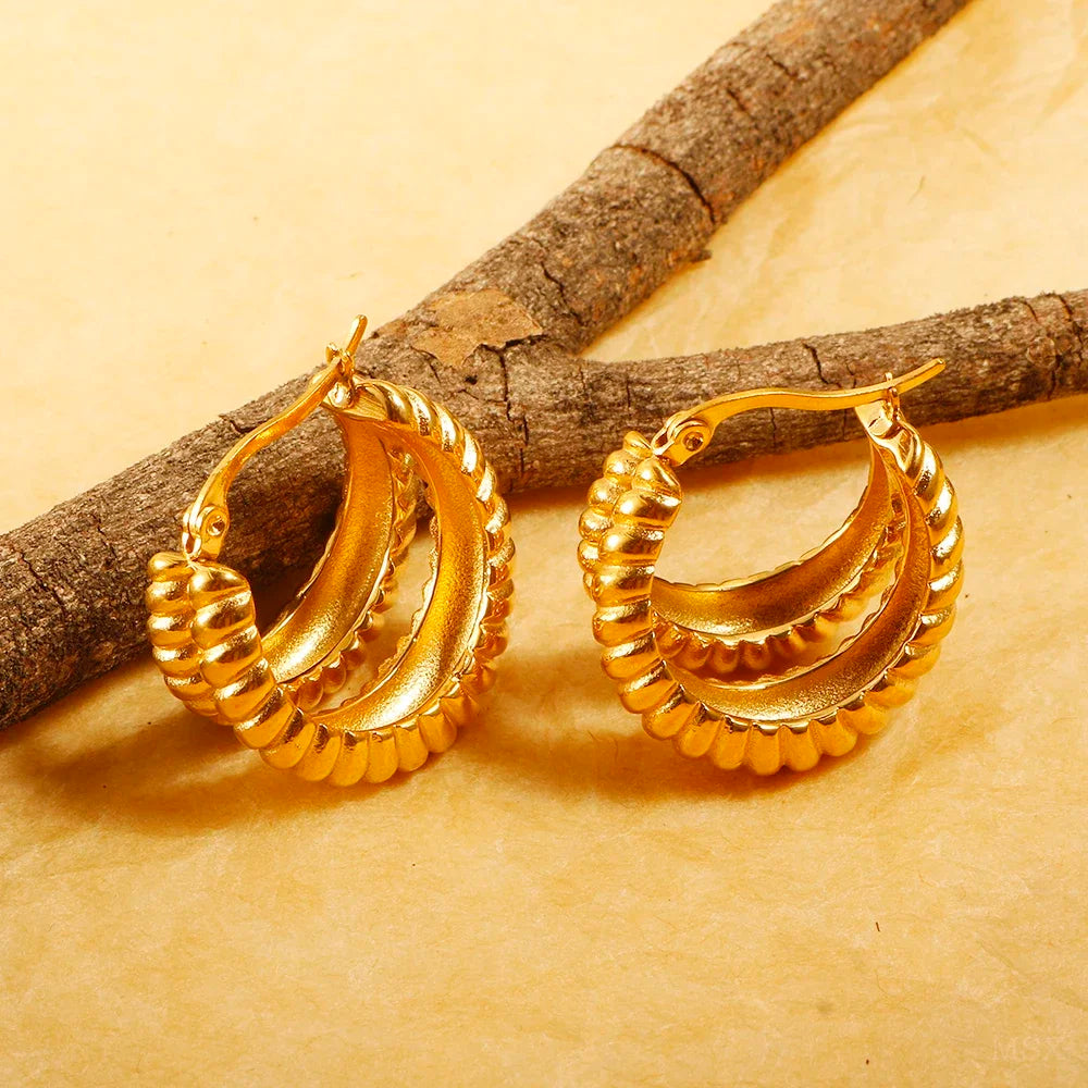 Women's Luxury Zircon Geometric Circle Hoop Earrings